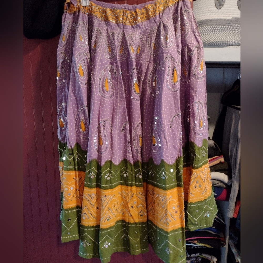 Sequins maxi circle skirt